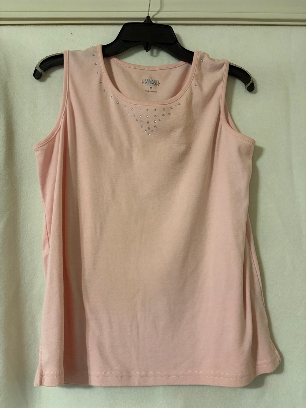 💫 Hannah Light Pink Stud Embellished Tank Top